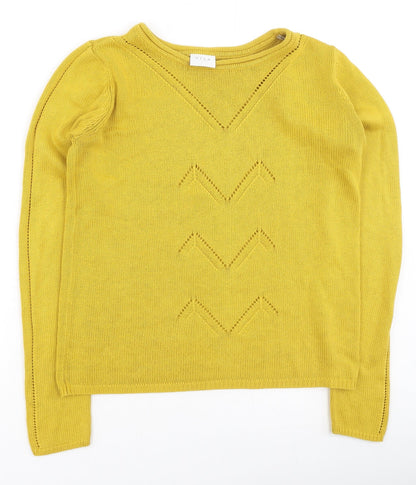 Womens UK Size S Villa Yellow Pullover Jumper