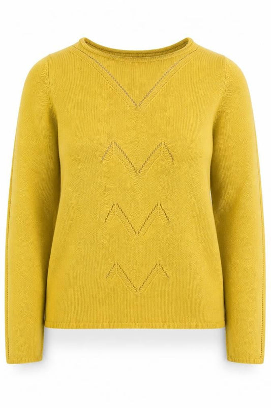 Womens UK Size S Villa Yellow Pullover Jumper