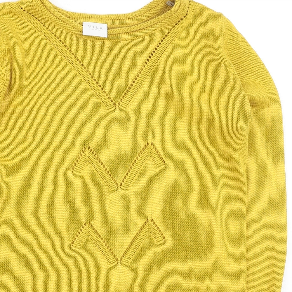 Womens UK Size S Villa Yellow Pullover Jumper