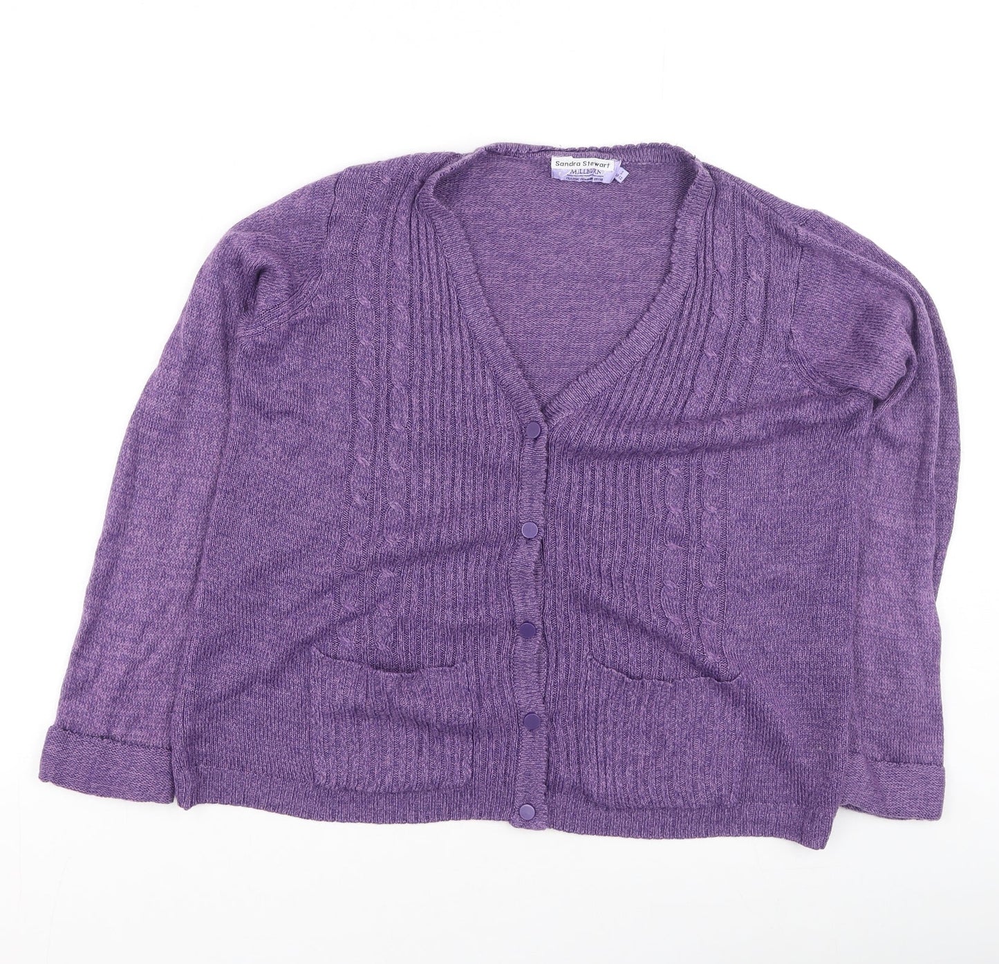 Womens UK Size S Preworn Purple Full Zip Jumper