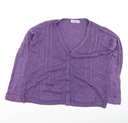 Womens UK Size S Preworn Purple Full Zip Jumper