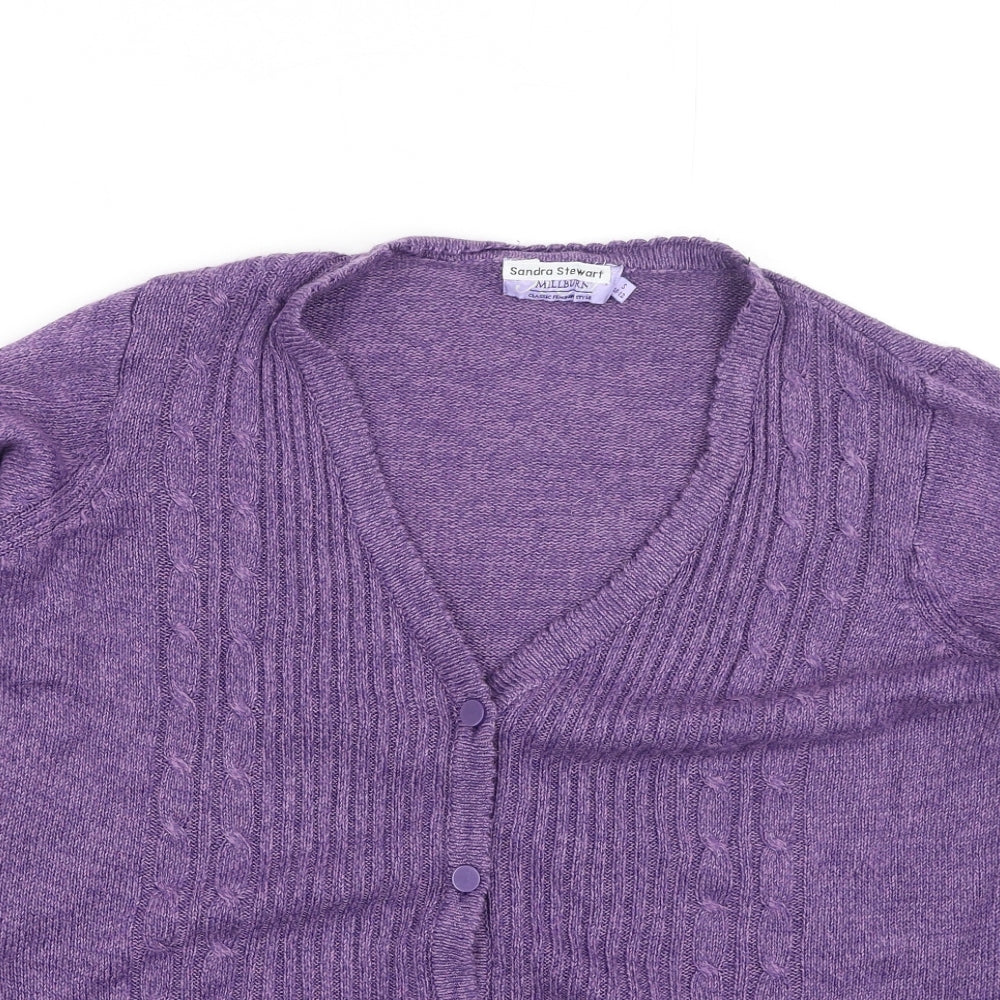 Womens UK Size S Preworn Purple Full Zip Jumper