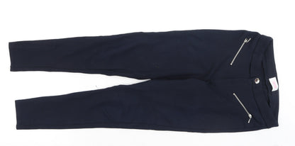 saviour Womens Blue  Viscose Jegging Trousers Size 8 L30 in Regular