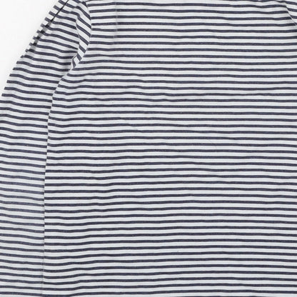 Primark Girls Blue Striped Cotton Basic Casual Size 10-11 Years Round Neck