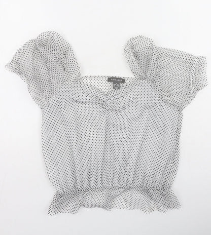 Primark Womens Ivory Polka Dot Polyester Camisole Blouse Size S V-Neck