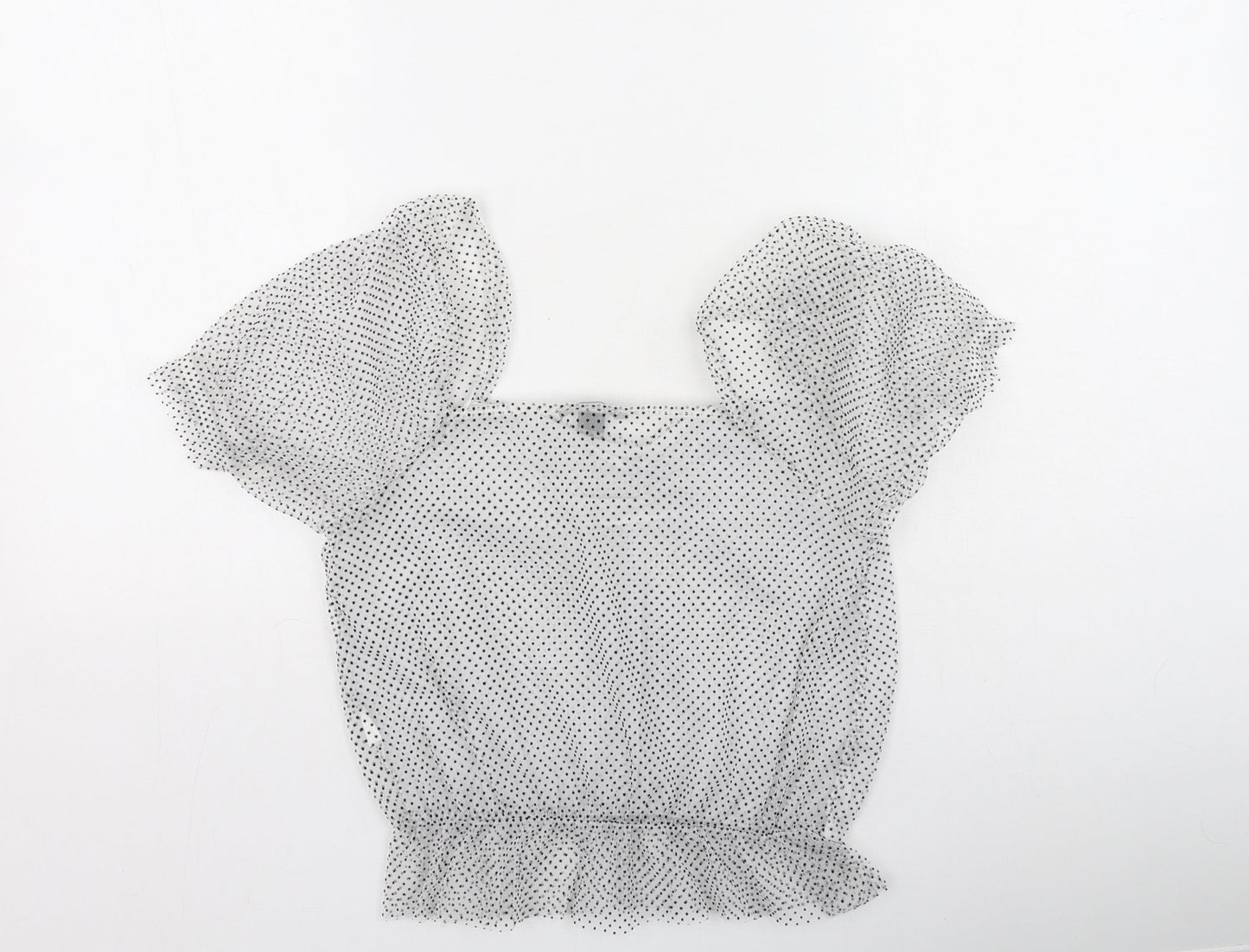 Primark Womens Ivory Polka Dot Polyester Camisole Blouse Size S V-Neck