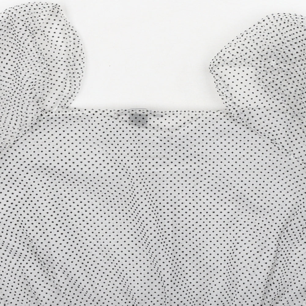 Primark Womens Ivory Polka Dot Polyester Camisole Blouse Size S V-Neck