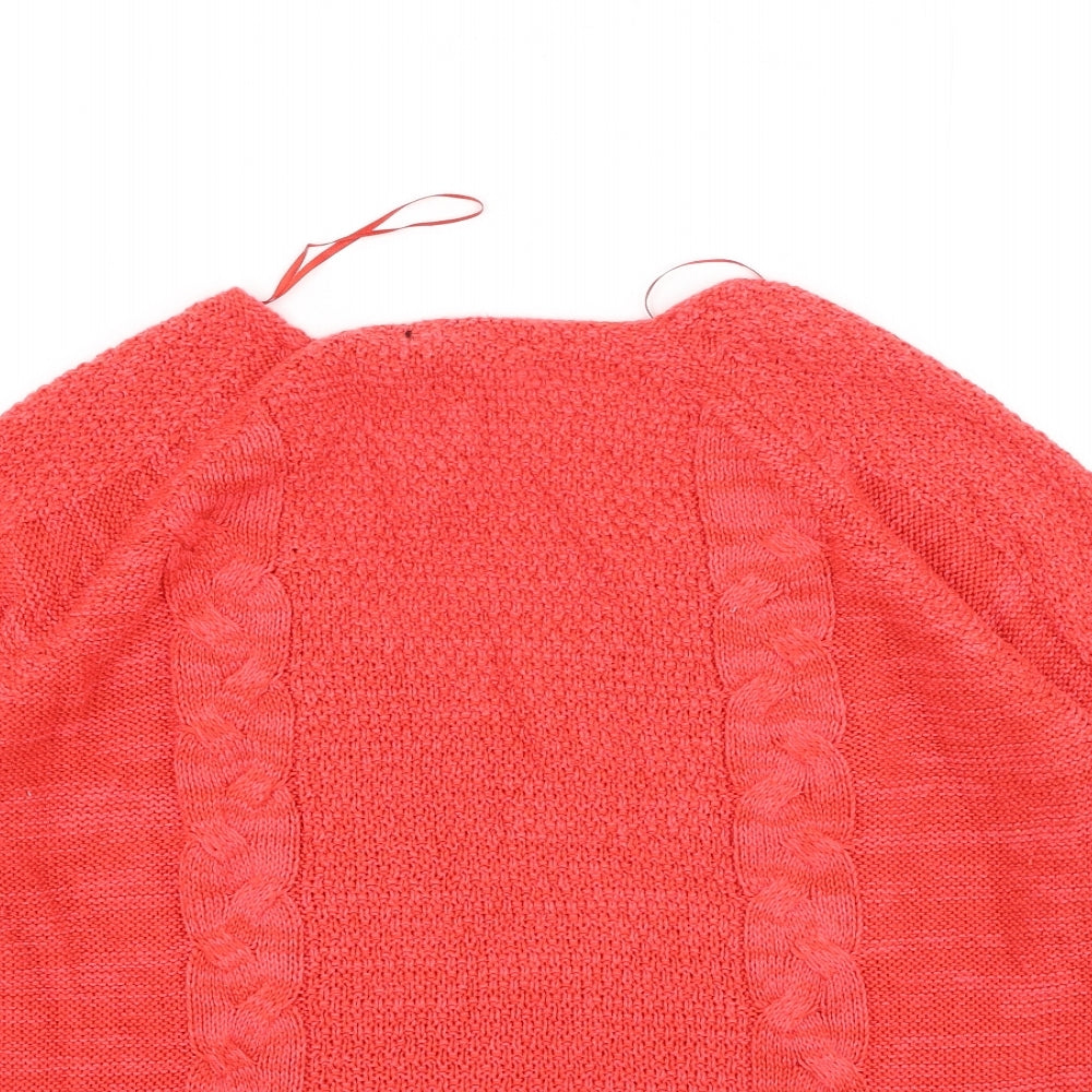George  Womens Red V-Neck  Acrylic Pullover Jumper Size 14