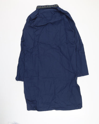 SHAHNAMEH Mens Blue  Cotton  Button-Up Size XS Collared