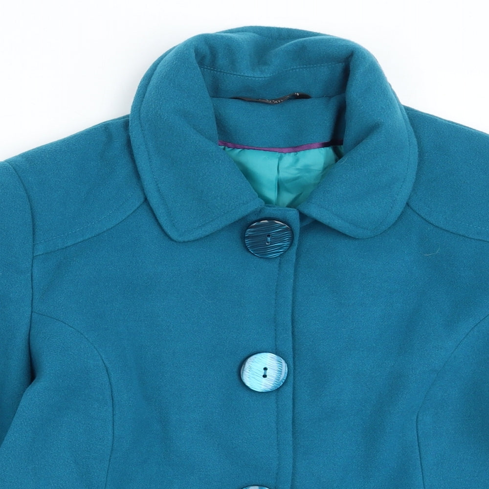 Womens UK Size 16 BM Green Trench Coat