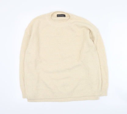 Just Elegance Womens Pink Round Neck  Acrylic Pullover Jumper Size L