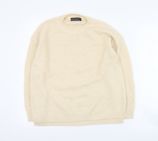 Just Elegance Womens Pink Round Neck  Acrylic Pullover Jumper Size L