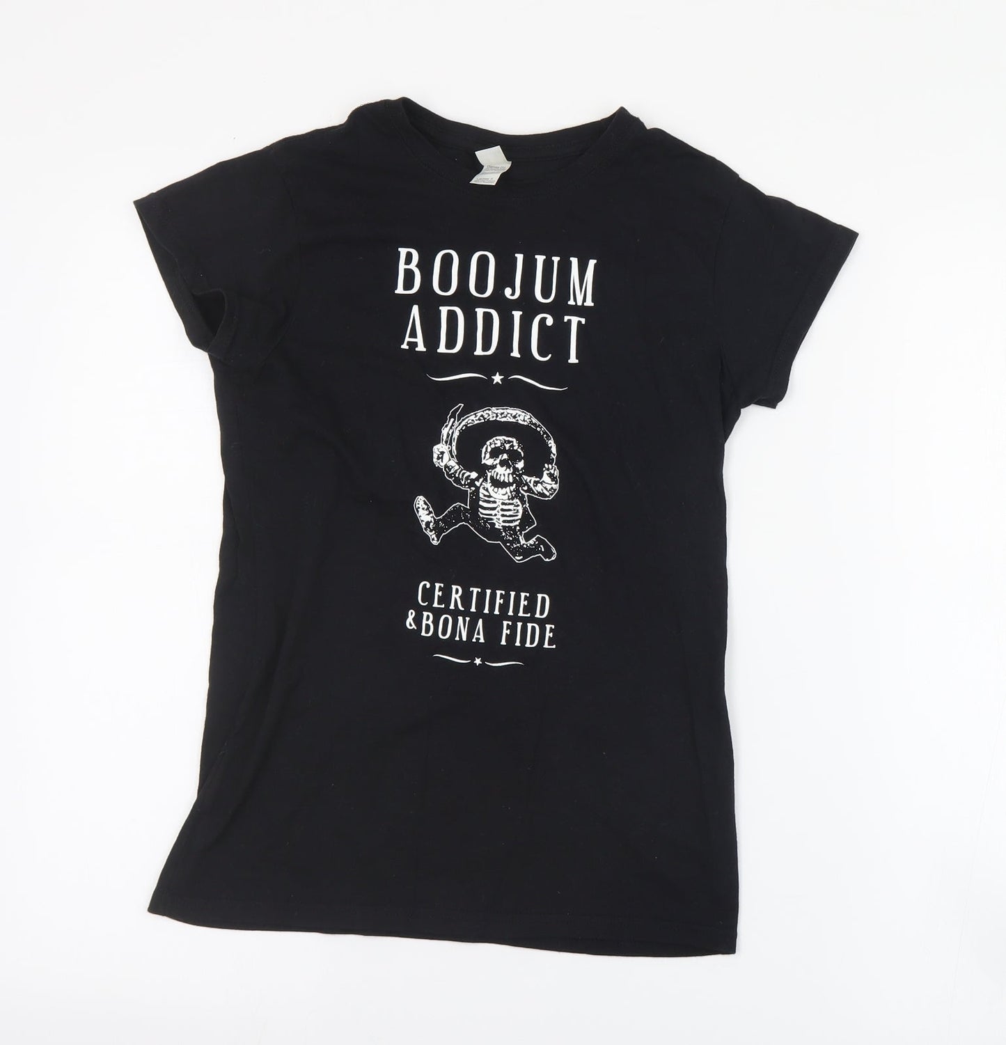 Womens UK Size S Gildan Black Basic T-Shirt