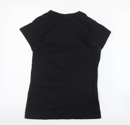 Womens UK Size S Gildan Black Basic T-Shirt