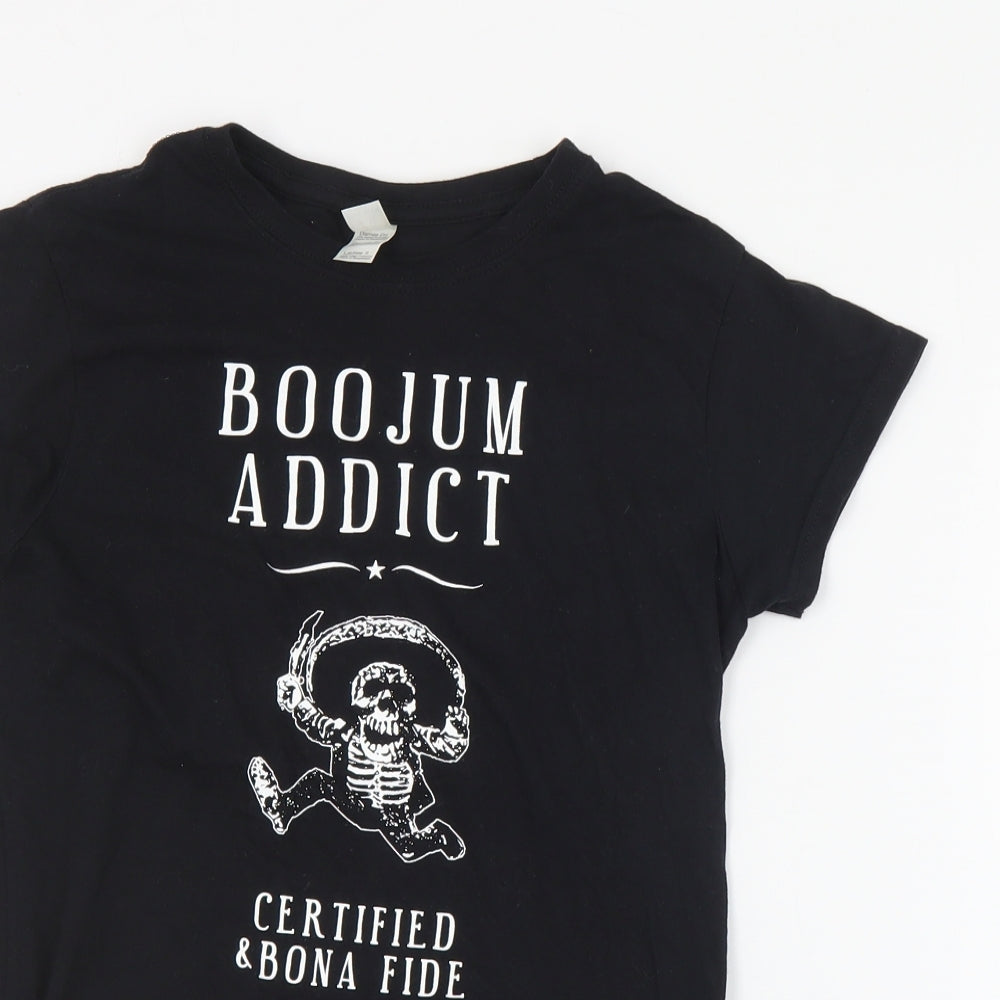 Womens UK Size S Gildan Black Basic T-Shirt