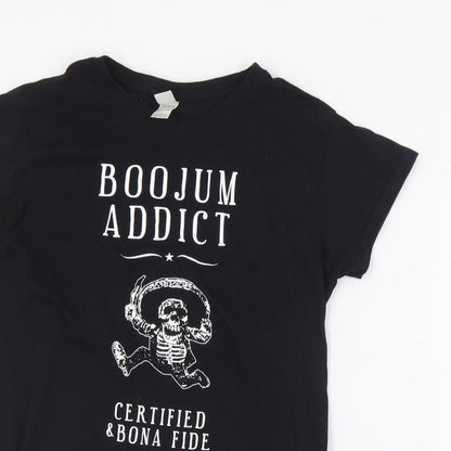 Womens UK Size S Gildan Black Basic T-Shirt