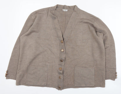Womens UK Size S Damart Brown Cardigan Jumper