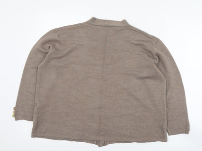 Womens UK Size S Damart Brown Cardigan Jumper