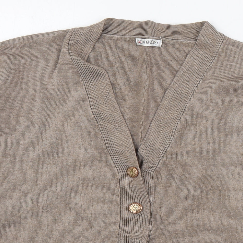 Womens UK Size S Damart Brown Cardigan Jumper