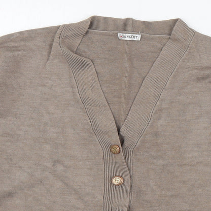 Womens UK Size S Damart Brown Cardigan Jumper