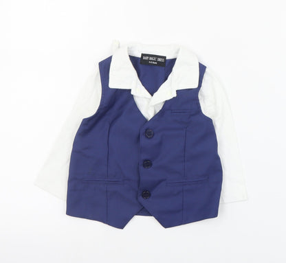 Baby Magic Dress Baby Blue  Polyacrylate Fibre Tuxedo Suit Top Size 9-12 Months