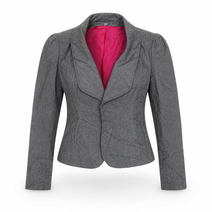 Marks & Spencer Womens Grey   Jacket Blazer Size 8  Hook & Eye