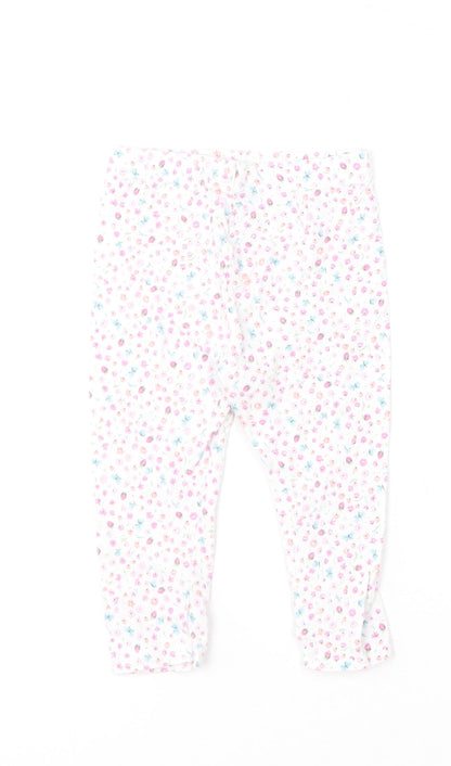 Mothercare Girls Multicoloured Floral Cotton Jogger Leggings Size 6-9 Months