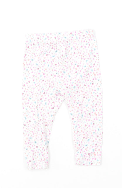 Mothercare Girls Multicoloured Floral Cotton Jogger Leggings Size 6-9 Months