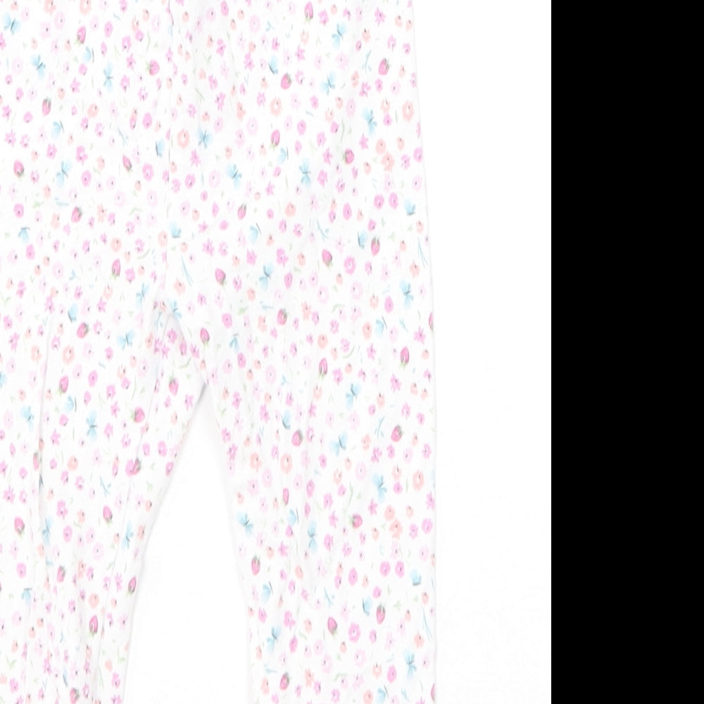 Mothercare Girls Multicoloured Floral Cotton Jogger Leggings Size 6-9 Months