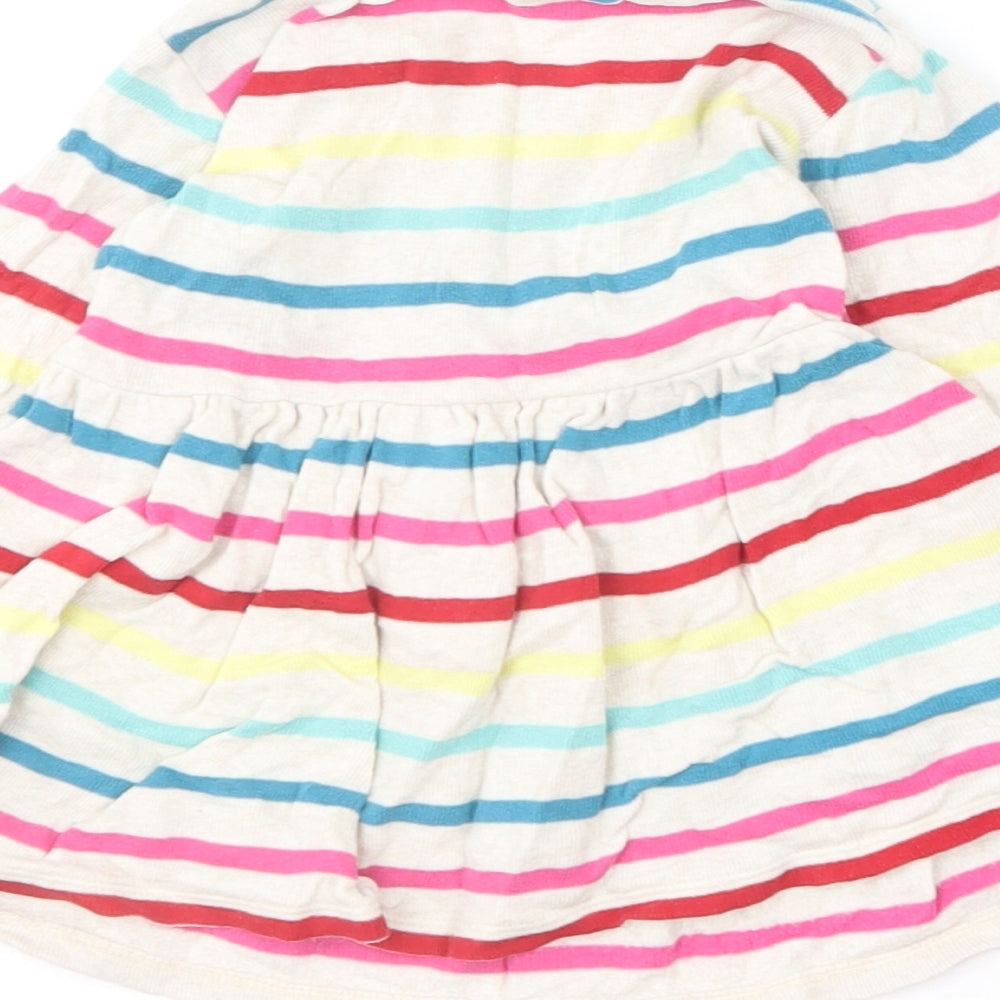 NEXT Girls Multicoloured Striped Cotton Skater Dress  Size 6-9 Months  Round Neck