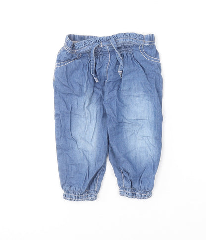 F&F Baby Blue  Cotton Jogger Trousers Size 6-9 Months