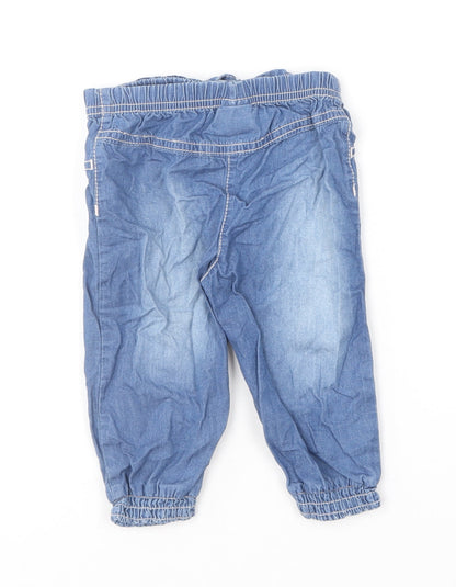 F&F Baby Blue  Cotton Jogger Trousers Size 6-9 Months