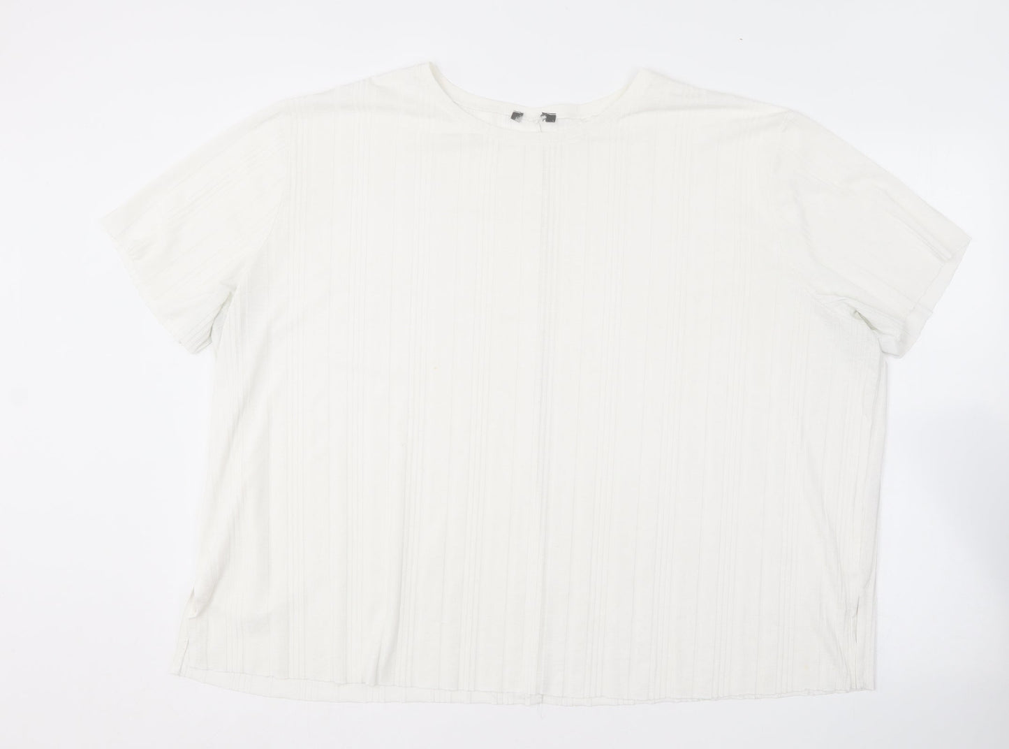 Primark Womens White  Polyester Basic T-Shirt Size XL Round Neck