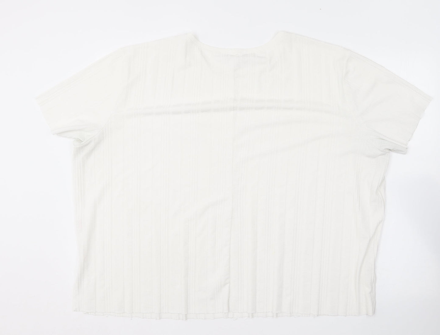 Primark Womens White  Polyester Basic T-Shirt Size XL Round Neck