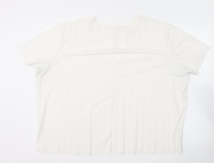 Primark Womens White  Polyester Basic T-Shirt Size XL Round Neck