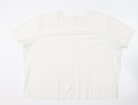 Primark Womens White  Polyester Basic T-Shirt Size XL Round Neck