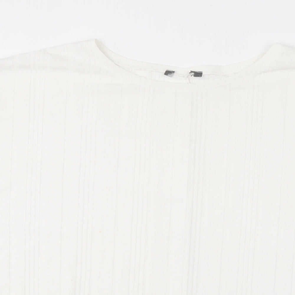 Primark Womens White  Polyester Basic T-Shirt Size XL Round Neck