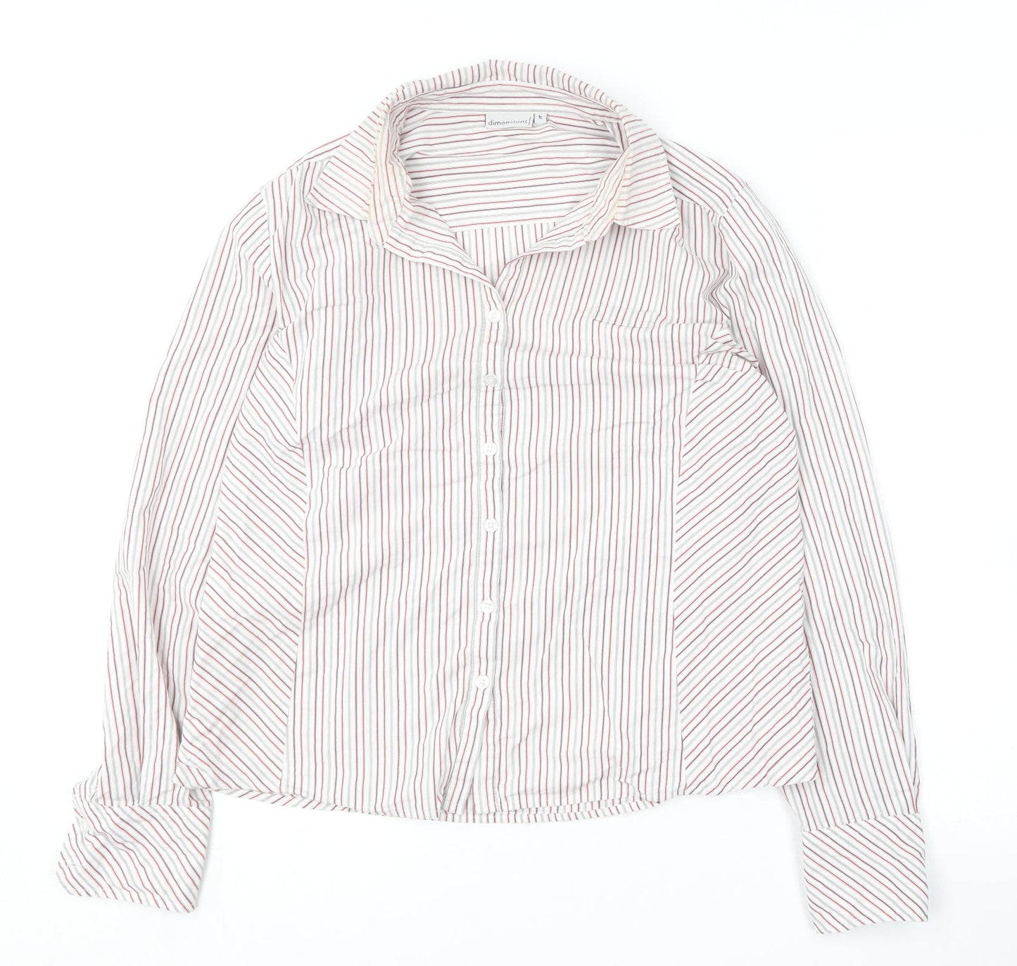 Womens UK Size 16 Dimensions Red Basic Button-Up