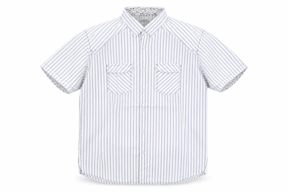 Mens UK Size XL Remus Uomo Blue  Button-Up Short Sleeve Casual Shirt