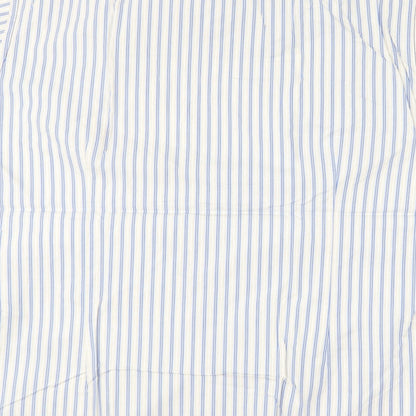 Remus Uomo Mens Blue Striped Cotton  Button-Up Size XL Collared