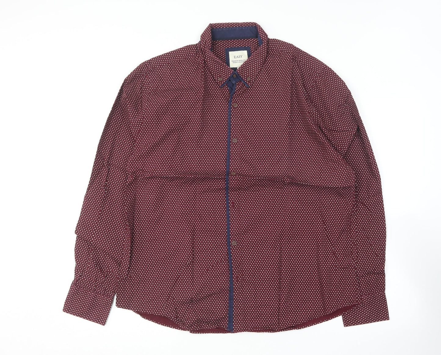 Mens UK Size XL Matalan Purple  Button-Up Long Sleeve Casual Shirt