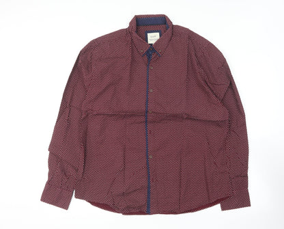 Mens UK Size XL Matalan Purple  Button-Up Long Sleeve Casual Shirt