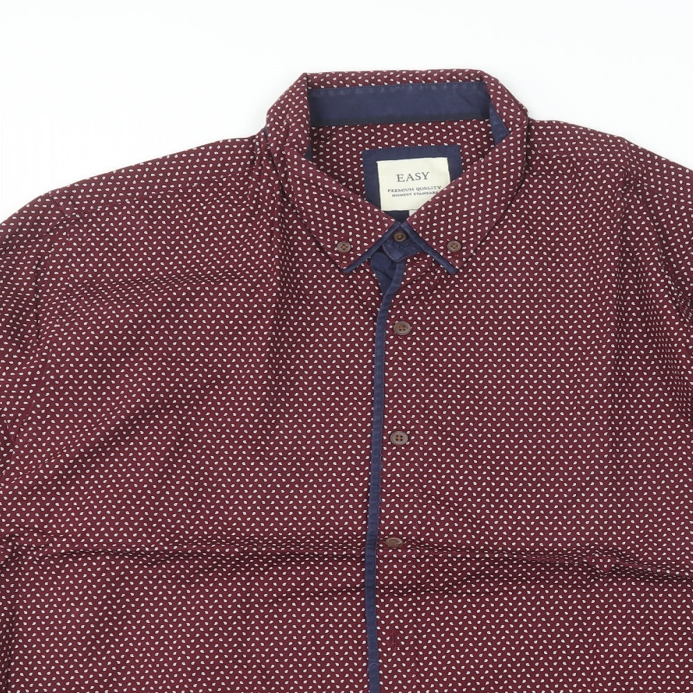 Mens UK Size XL Matalan Purple  Button-Up Long Sleeve Casual Shirt