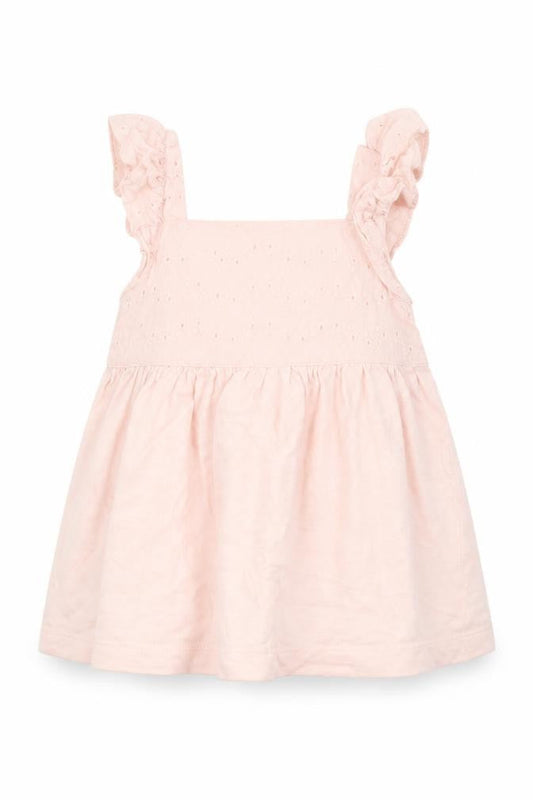 George Girls Pink Floral Cotton A-Line  Size 2-3 Years  Square Neck Button