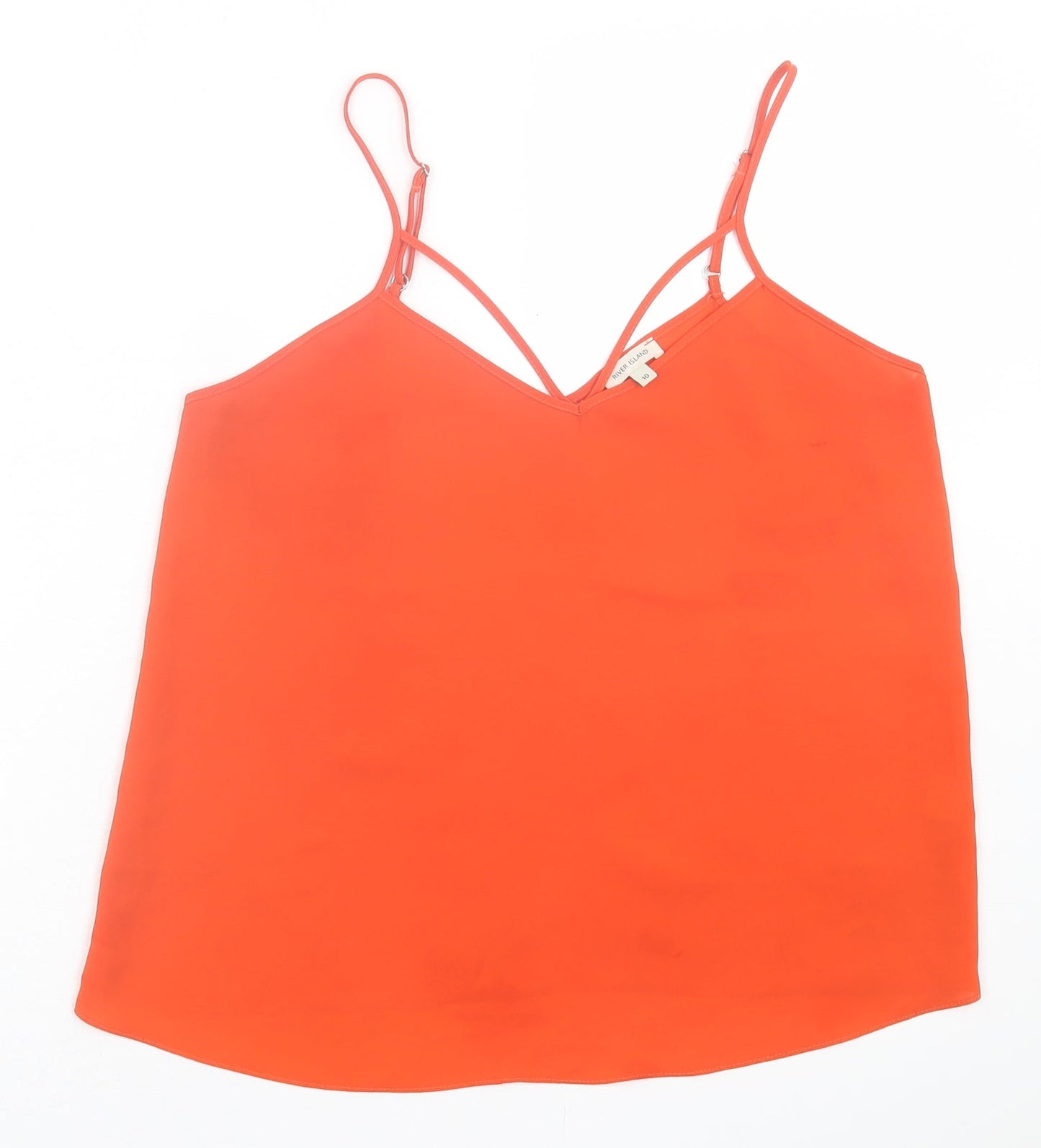 Womens UK Size 10 River Island Orange Basic Tank