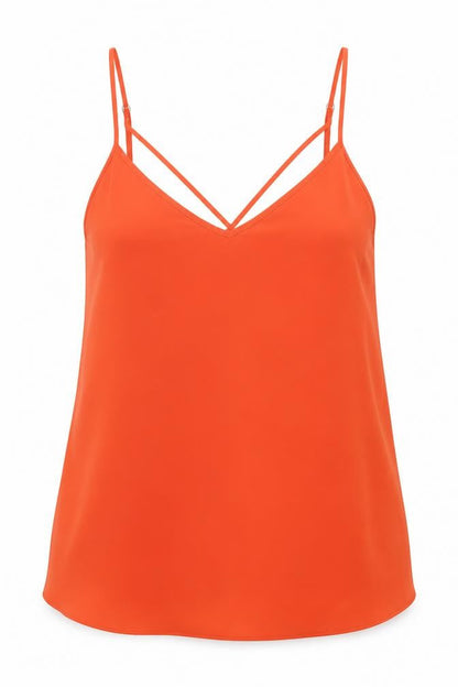 Womens UK Size 10 River Island Orange Basic Tank