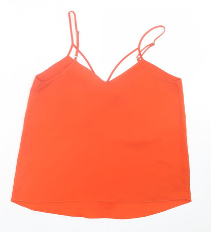 Womens UK Size 10 River Island Orange Basic Tank