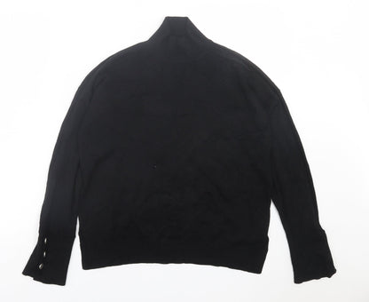 F&F Womens Black High Neck  Viscose Pullover Jumper Size 12