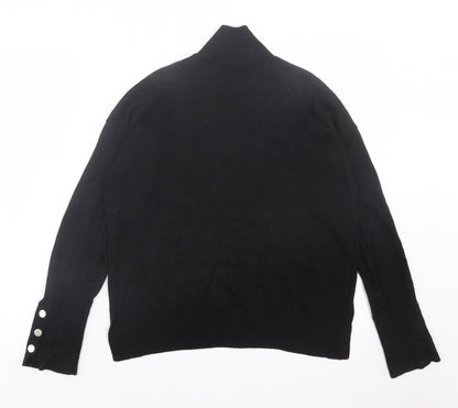 F&F Womens Black High Neck  Viscose Pullover Jumper Size 12