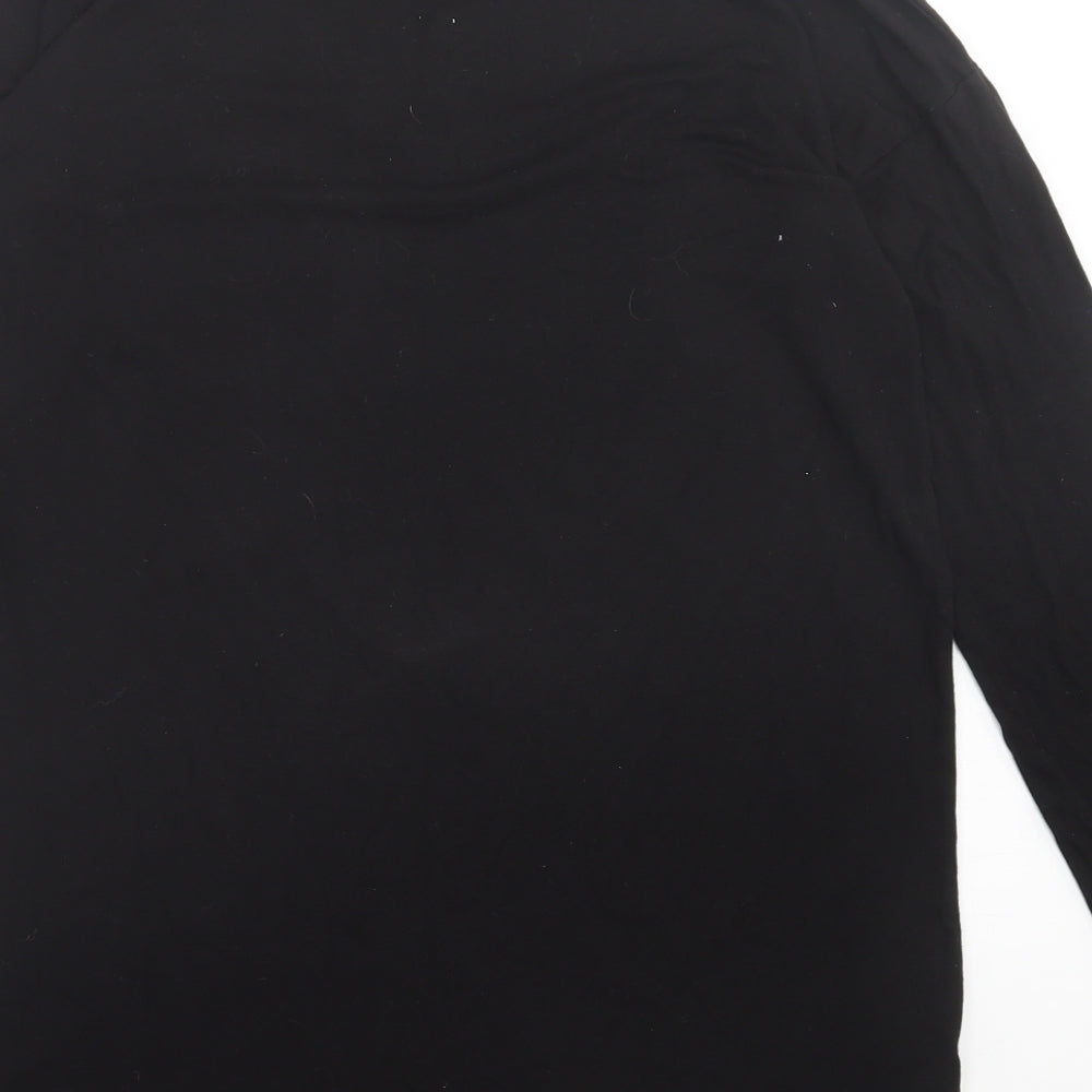 Papaya Womens Black  Viscose Tunic T-Shirt Size S V-Neck